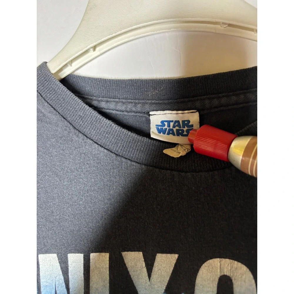 Star Wars Yoda Only Once You Live Graphic T-Shirt Mens Black‎ Neon Sunglasses L - Picture 3 of 6
